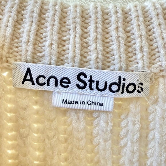 ACNE STUDIOS Kelecta Striped Watercolor Knit Wool Sweater Multicolor Sz M - Picture 4 of 7